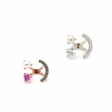 Load image into Gallery viewer, HEART PEARL SMILE PAVE RING