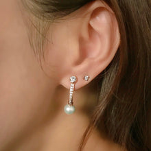 Load image into Gallery viewer, PIPER 1 PAVE PEARL EARRING