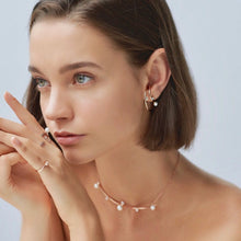 Load image into Gallery viewer, ROCHAS PEARL DBL CIRCLE EAR CUFF