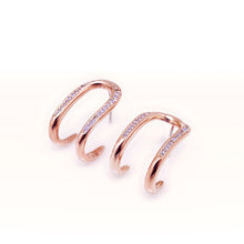 Load image into Gallery viewer, 'U' LINE PAVE EARRING