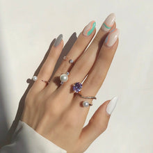 Load image into Gallery viewer, LAUREL WAVE PEARL PAVED RING