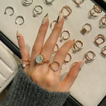 Load image into Gallery viewer, B-BLOCK TWO STONE INLAY SWIVEL RING