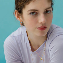 Load image into Gallery viewer, PALM TREE PAVE HOOP EARRING