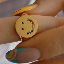 Load image into Gallery viewer, SMILE FACE UNICORN PINKY SIGNET RING
