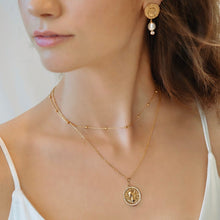 Load image into Gallery viewer, ANCIENT ROMAN3 PAVED COIN DBL NECKLACE