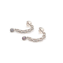 Load image into Gallery viewer, ESME PAVED LINK STONE EARRING