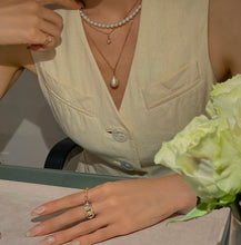 Load image into Gallery viewer, CROSBY BAROQUE PEARL STONE DBL NECKLACE