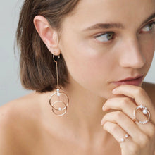 Load image into Gallery viewer, RENEE DBL CIRCLE CHAIN EARRING