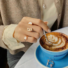 Load image into Gallery viewer, CLOUDY HALF-MOON STONE RING