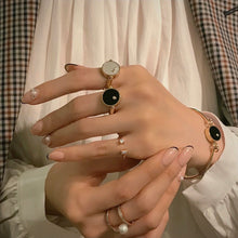 Load image into Gallery viewer, B-BLOCK TWO STONE INLAY SWIVEL RING