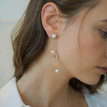 Load image into Gallery viewer, AVITA2 PEARL DBL CHAIN EARRING