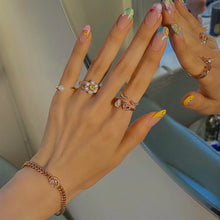 Load image into Gallery viewer, TEAR OF JOY PAVE DOUBLE RINGS