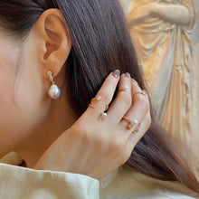 Load image into Gallery viewer, LUCIEN DBL STONE BAROQUE EARRING