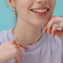 Load image into Gallery viewer, PALM TREE PAVE HOOP EARRING