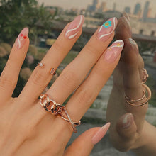 Load image into Gallery viewer, 'X' LINE PAVED RING