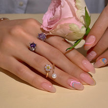 Load image into Gallery viewer, Open double crown stone ring