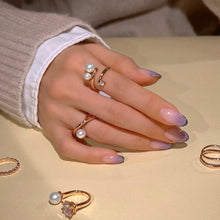 Load image into Gallery viewer, 'X' LINE PEARL RING