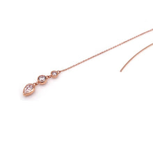 Load image into Gallery viewer, CELESTE THREE STONE ELONGATED CHAIN EARRING