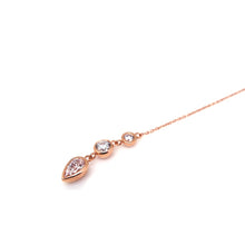 Load image into Gallery viewer, CELESTE THREE STONE ELONGATED CHAIN EARRING