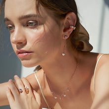 Load image into Gallery viewer, JOSEPHINE PAVED CIRCLE PEARL EARRING