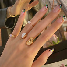 Load image into Gallery viewer, CLOUDY HALF-MOON STONE RING