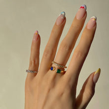 Load image into Gallery viewer, VITTO 2 DUO STONE PAVED RING