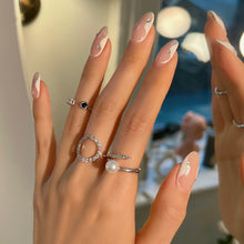 Load image into Gallery viewer, SIA 2 SPIRAL PEARL PAVE RING