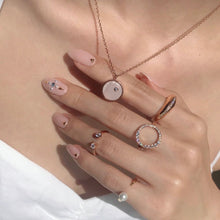 Load image into Gallery viewer, B-BLOCK CIRCLE TWO-STONE INLAY NECKLACE