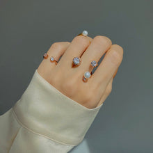 Load image into Gallery viewer, CAROLIN 2 ROUND PAVED PEARL RING
