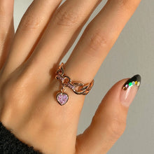 Load image into Gallery viewer, KISMET 2 HEART STONE CHAIN RING