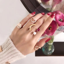Load image into Gallery viewer, HEART PEARL SMILE PLAIN RING