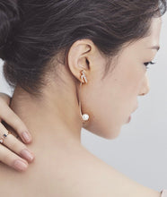 Load image into Gallery viewer, YVES  ARCH PAVE BAR EARRING
