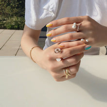 Load image into Gallery viewer, CLOUDY HALF-MOON STONE RING