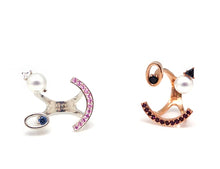 Load image into Gallery viewer, EYE PEARL LASH SMILE PAVE RING