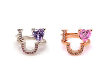 Load image into Gallery viewer, I HEART U SMILE PAVE RINGS
