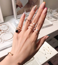 Load image into Gallery viewer, INFINITY PEARL PAVE DBL TWIST RING