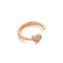Load image into Gallery viewer, VALENTINE HEART PAVE OPEN RING
