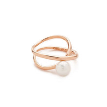 Load image into Gallery viewer, 'X' LINE PEARL RING