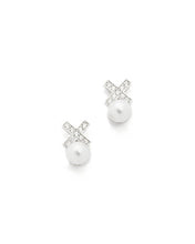 Load image into Gallery viewer, XO PAVE STUD EARRINGS