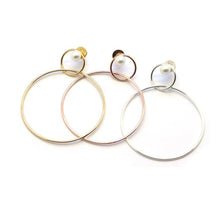 Load image into Gallery viewer, DARCEY 1 & 2 HOOP PEARL DANGLE EARRING