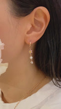 Load and play video in Gallery viewer, RICCO2 FLOWER PEARL DANGLE EARRING
