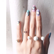 Load image into Gallery viewer, TRIO PEARL DBL FINGER OPEN RING