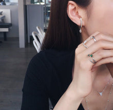 Load image into Gallery viewer, PAVE 'C' RAINDROP EARRING