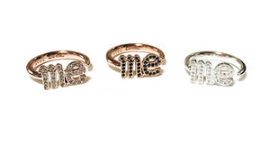 'ME' LETTER PAVE SETTING OPEN RING
