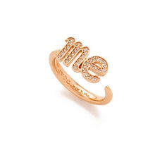 Load image into Gallery viewer, 'ME' LETTER PAVE SETTING OPEN RING