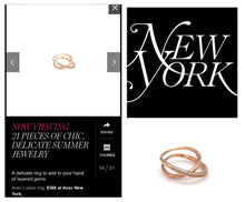Load image into Gallery viewer, 'X' LINE PAVED RING