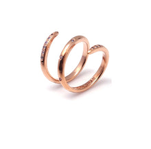 Load image into Gallery viewer, INFINITY SPIRAL DBL TWIST PAVE RING