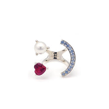 Load image into Gallery viewer, HEART PEARL SMILE PAVE RING