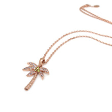 Load image into Gallery viewer, LARGE PALM TREE PAVE LONG NECKLACE