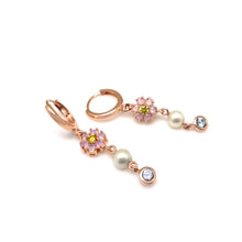 Load image into Gallery viewer, RICCO2 FLOWER PEARL DANGLE EARRING
